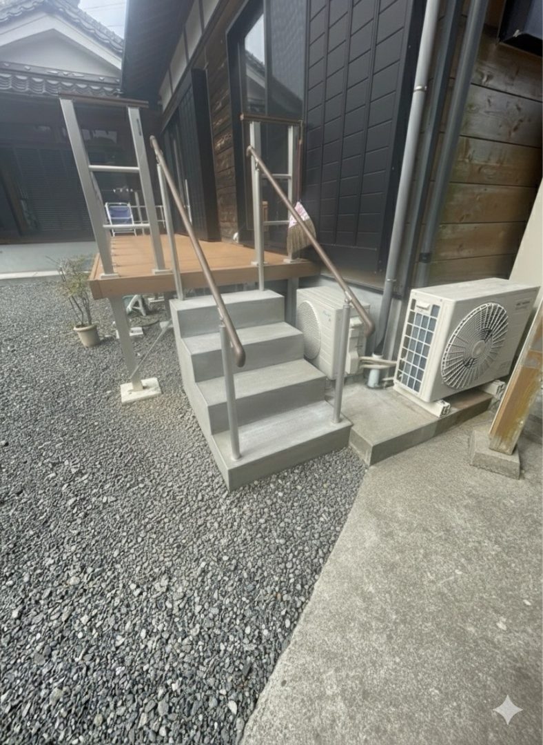 モルタル階段・手すり設置工事